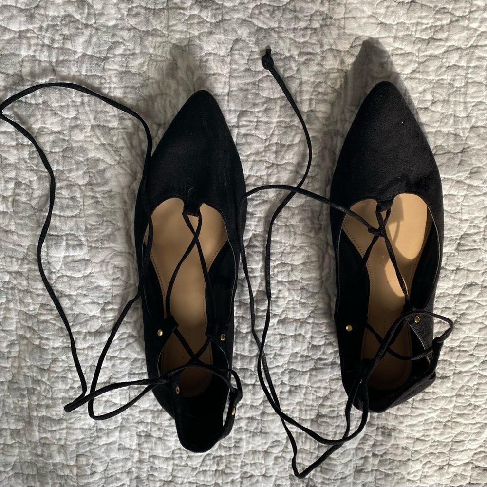 New York and company lace up pointed toe flats